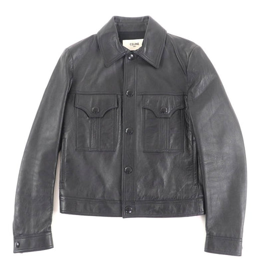 Celine 2f017291d Aviator Soft Drum Lambskin Jacket Outerwear Black 44 Made In