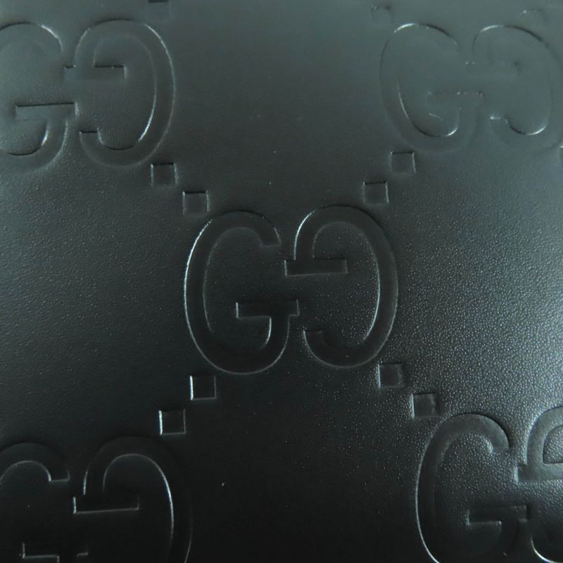 Gucci 790133 GG Super Mini Bag 2way Leather Shoulder Bag Black With Box And