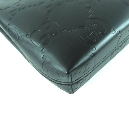 Gucci 790133 GG Super Mini Bag 2way Leather Shoulder Bag Black With Box And