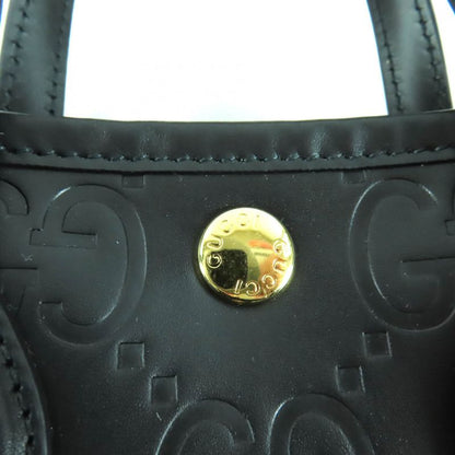 Gucci 790133 GG Super Mini Bag 2way Leather Shoulder Bag Black With Box And