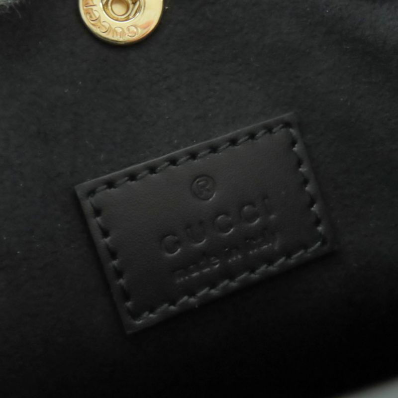 Gucci 790133 GG Super Mini Bag 2way Leather Shoulder Bag Black With Box And