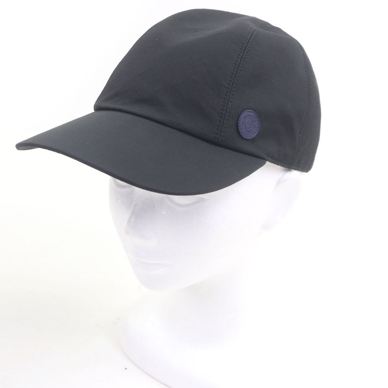 Hermes Myles Serie Button Leather Patch Baseball Cap Hat Charcoal 59 Made In