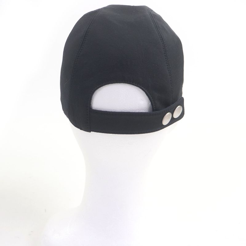 Hermes Myles Serie Button Leather Patch Baseball Cap Hat Charcoal 59 Made In