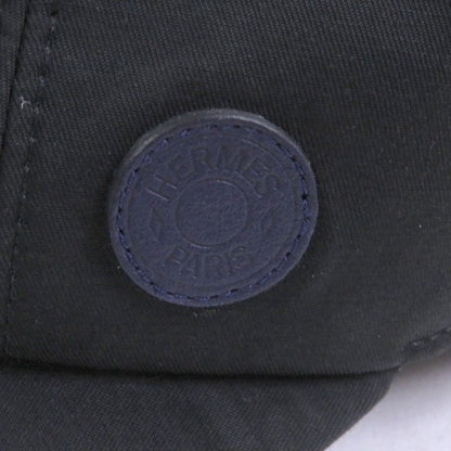 Hermes Myles Serie Button Leather Patch Baseball Cap Hat Charcoal 59 Made In