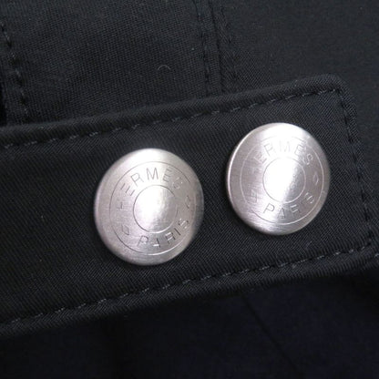 Hermes Myles Serie Button Leather Patch Baseball Cap Hat Charcoal 59 Made In