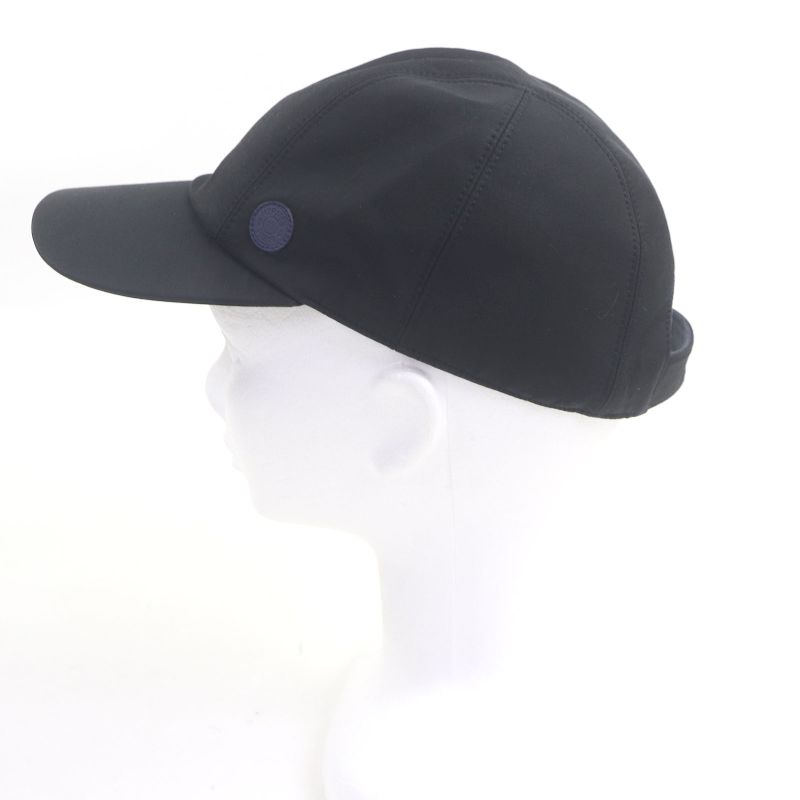 Hermes Myles Serie Button Leather Patch Baseball Cap Hat Charcoal 59 Made In