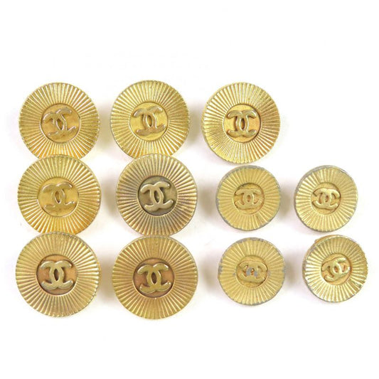 CHANEL Coco Mark Gold Buttons 7 Large 4 Small Total 11 Pieces Set