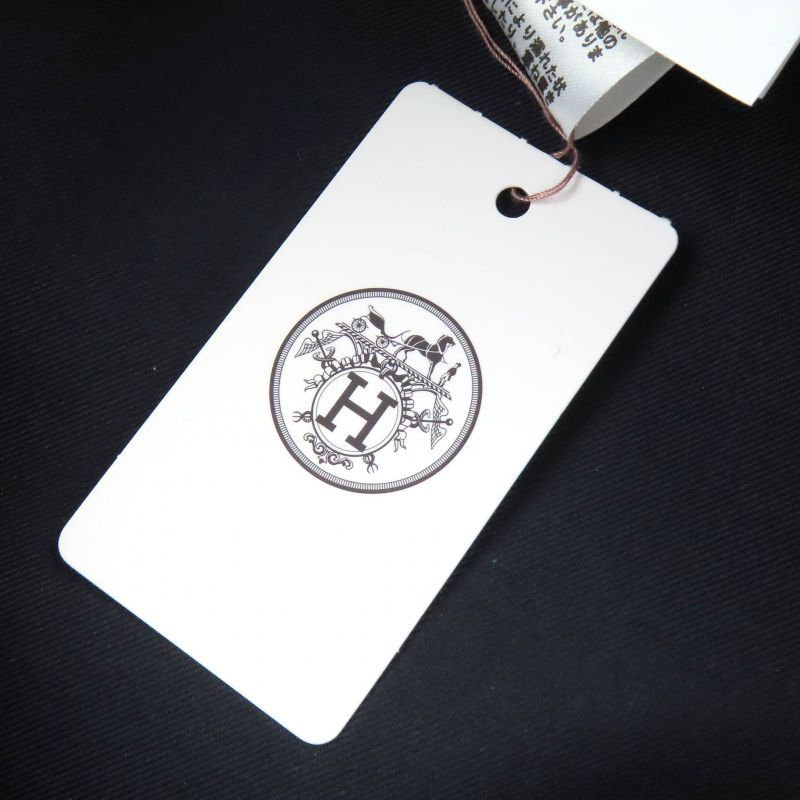 Hermes Deauville SILK Deauville 100% Cotton Serie Button Casket Hat Navy 57