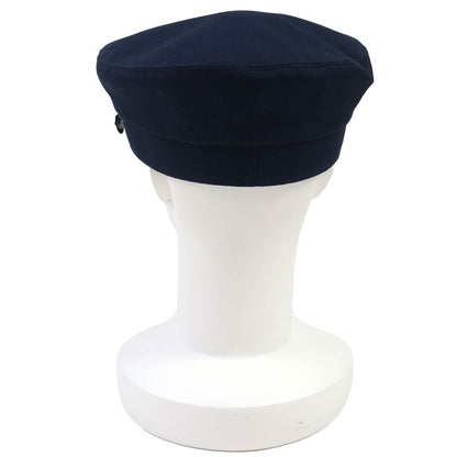 Hermes Deauville SILK Deauville 100% Cotton Serie Button Casket Hat Navy 57