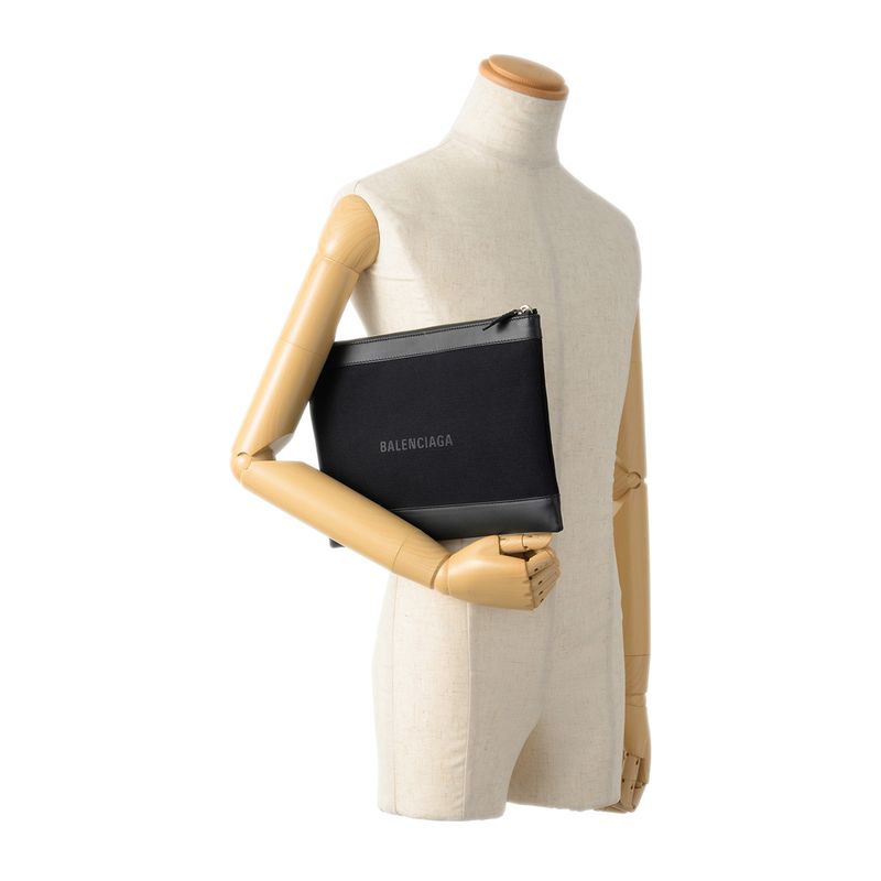 Balenciaga Clutch Bag Navy Clip Black