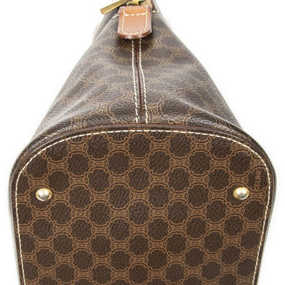 Celine Vintage Dome Top Handle Brown Macadam PVC Canvas AB