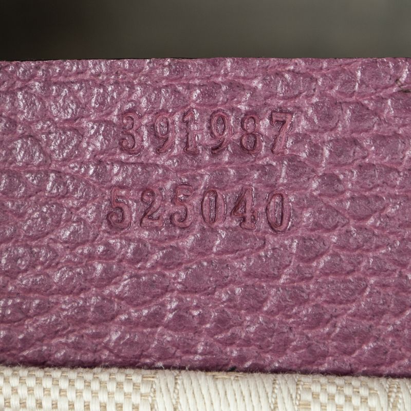 Gucci 2-way Top Handle Purple Grained Calfskin Leather A