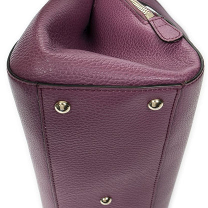 Gucci 2-way Top Handle Purple Grained Calfskin Leather A