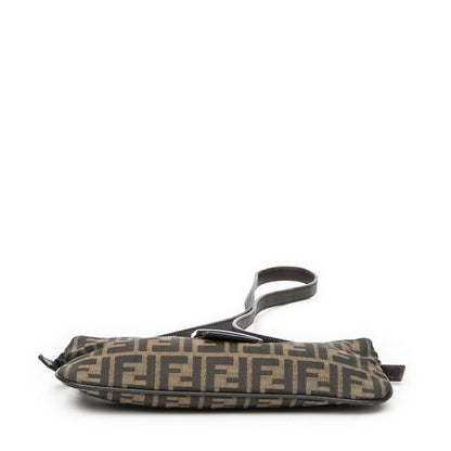 Fendi Rectangular Zip Pochette Brown/black Zucca Canvas A