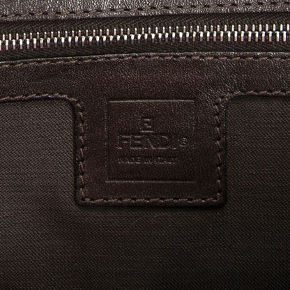 Fendi Rectangular Zip Pochette Brown/black Zucca Canvas A