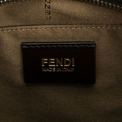 Fendi Zip Messenger Crossbody Brown/black Zucca Canvas A