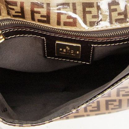 Fendi Square Flap Bag Brown Zucchino Coated Canvas A