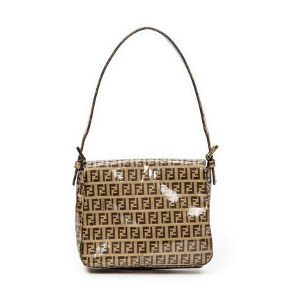 Fendi Square Flap Bag Brown Zucchino Coated Canvas A