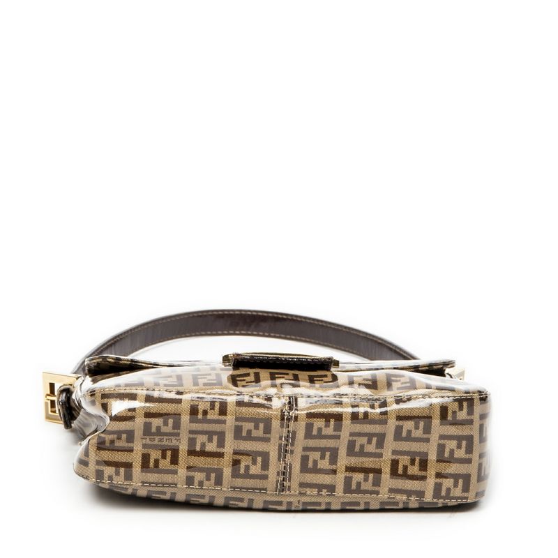 Fendi Square Flap Bag Brown Zucchino Coated Canvas A