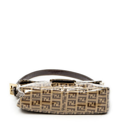 Fendi Square Flap Bag Brown Zucchino Coated Canvas A