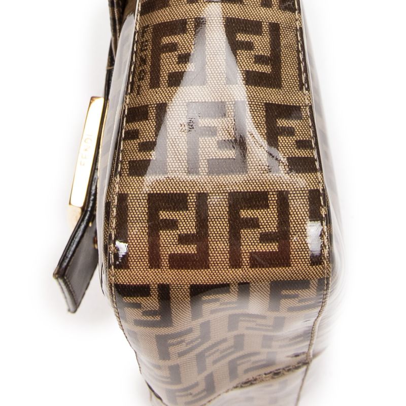 Fendi Square Flap Bag Brown Zucchino Coated Canvas A