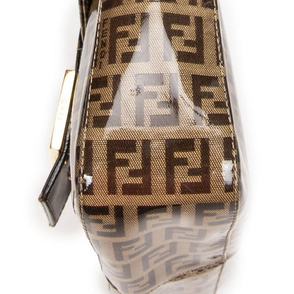 Fendi Square Flap Bag Brown Zucchino Coated Canvas A