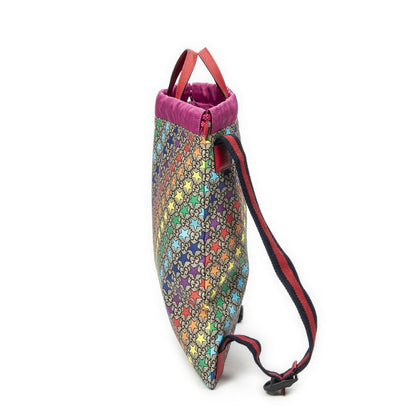 Gucci Drawstring Backpack Beige/red Print Supreme PVC Canvas A