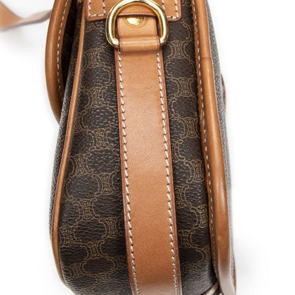 Celine Buckle Flap Crossbody Brown Macadam PVC Canvas A