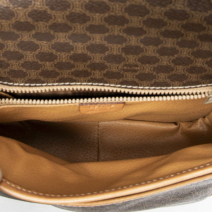 Celine Buckle Flap Crossbody Brown Macadam PVC Canvas A