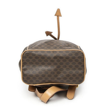 Celine Drawstring Flap Backpack Brown/beige Macadam PVC Canvas A