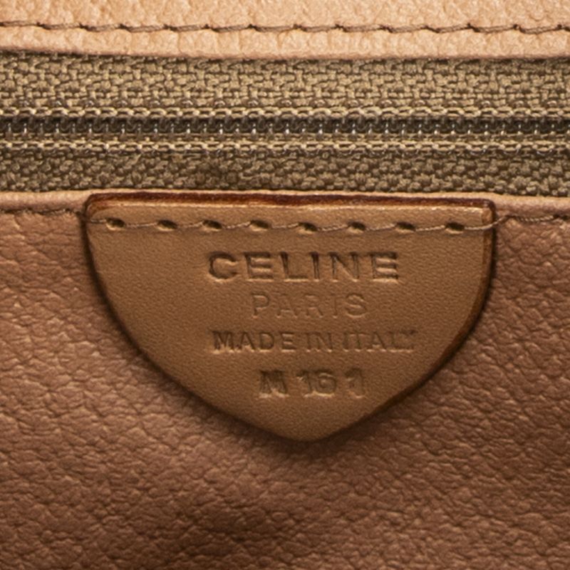 Celine Drawstring Flap Backpack Brown/beige Macadam PVC Canvas A