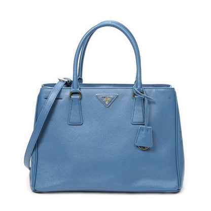 Prada Medium Garda Tote Blue Saffiano Leather A