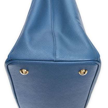 Prada Medium Garda Tote Blue Saffiano Leather A