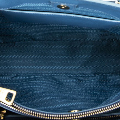 Prada Medium Garda Tote Blue Saffiano Leather A