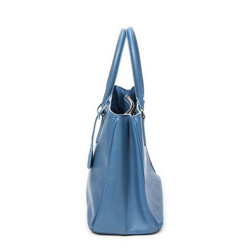 Prada Medium Garda Tote Blue Saffiano Leather A