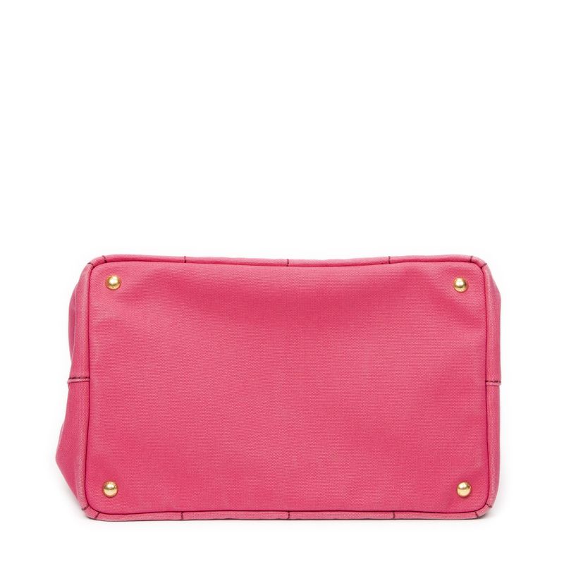 Prada Medium Canapa Tote Fuchsia Pink Canapa Canvas AB