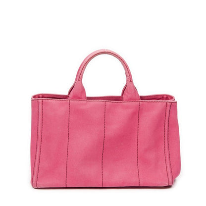 Prada Medium Canapa Tote Fuchsia Pink Canapa Canvas AB