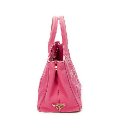 Prada Canapa Small Tote Fuchsia Pink Canapa Canvas AB