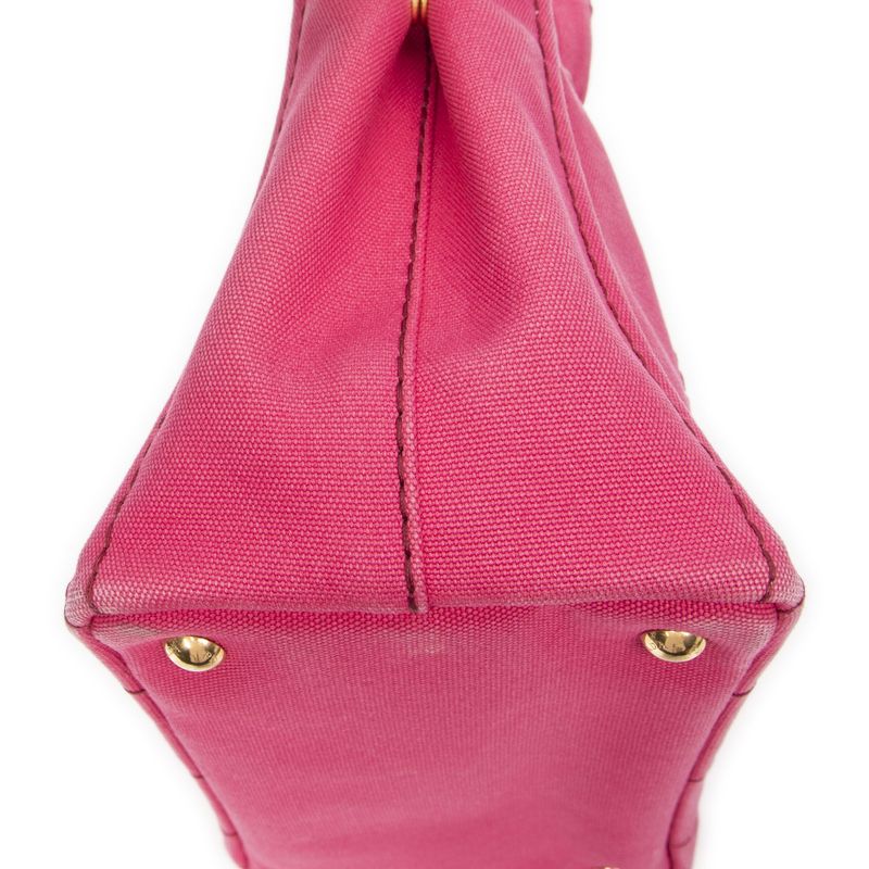 Prada Canapa Small Tote Fuchsia Pink Canapa Canvas AB