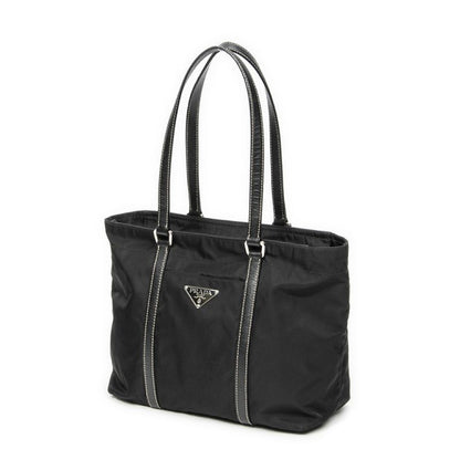 Prada Small Zip Tote Black Nylon Canvas A