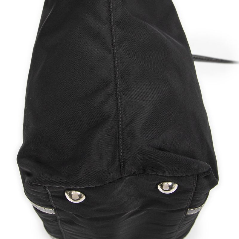 Prada Small Zip Tote Black Nylon Canvas A