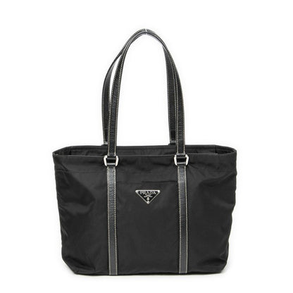 Prada Small Zip Tote Black Nylon Canvas A