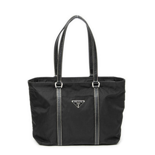 Prada Small Zip Tote Black Nylon Canvas A