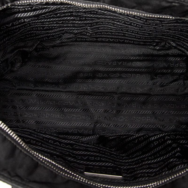 Prada Small Zip Tote Black Nylon Canvas A