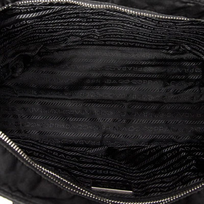 Prada Small Zip Tote Black Nylon Canvas A