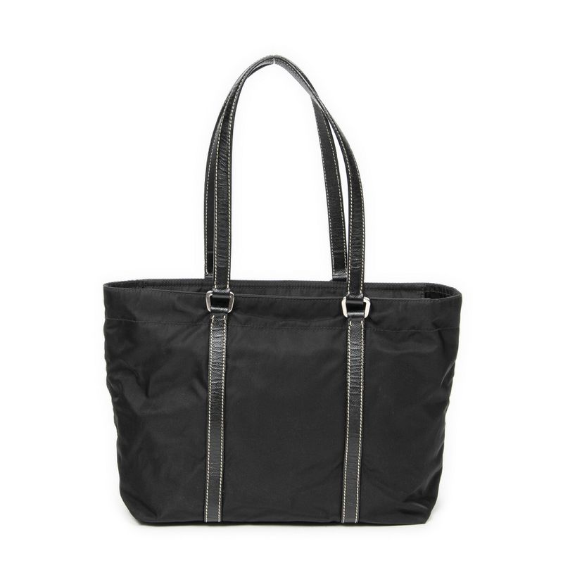 Prada Small Zip Tote Black Nylon Canvas A