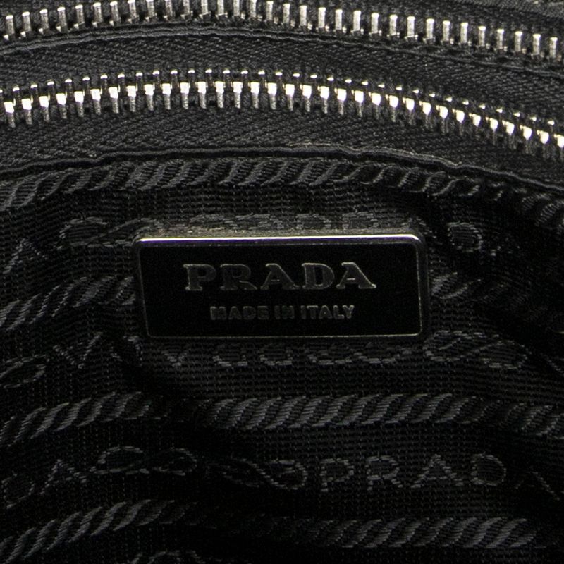 Prada Small Zip Tote Black Nylon Canvas A
