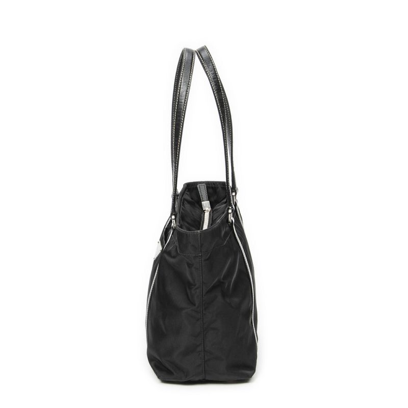 Prada Small Zip Tote Black Nylon Canvas A