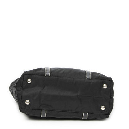 Prada Small Zip Tote Black Nylon Canvas A