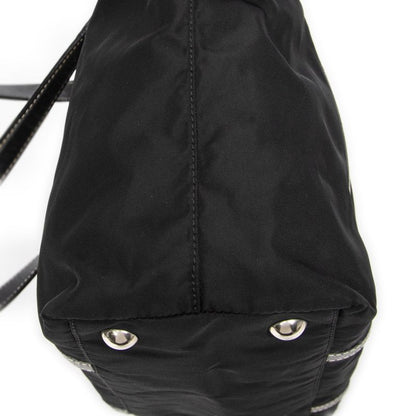 Prada Small Zip Tote Black Nylon Canvas A
